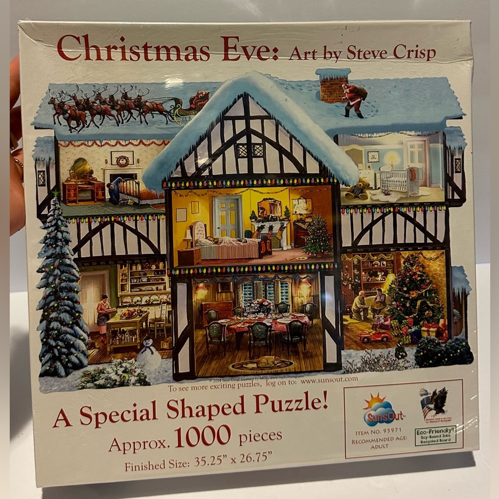 SunsOut Puzzle Christmas Eve: Art By Steve Crips 1000 Pieces